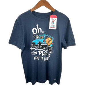 Life Is Good x Dr. Seuss Men's Places Crusher Short Sleeve Tee NWT Size Small